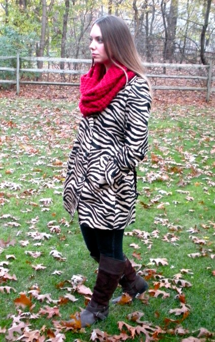 looking sideways scarf and zebra
